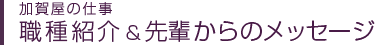 職種紹介&先輩からのメッセージ