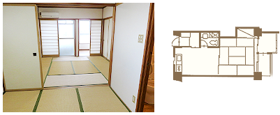 Bタイプ / 47室 / 1DK(1号室以外)