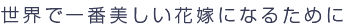 世界で一番美しい花嫁になるために