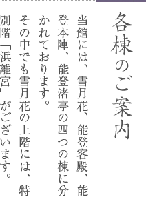 各棟のご案内