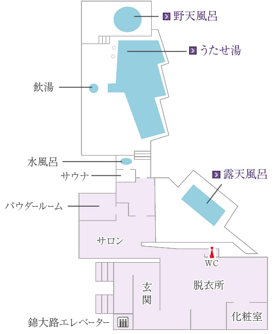 辨天の湯のフロアマップ